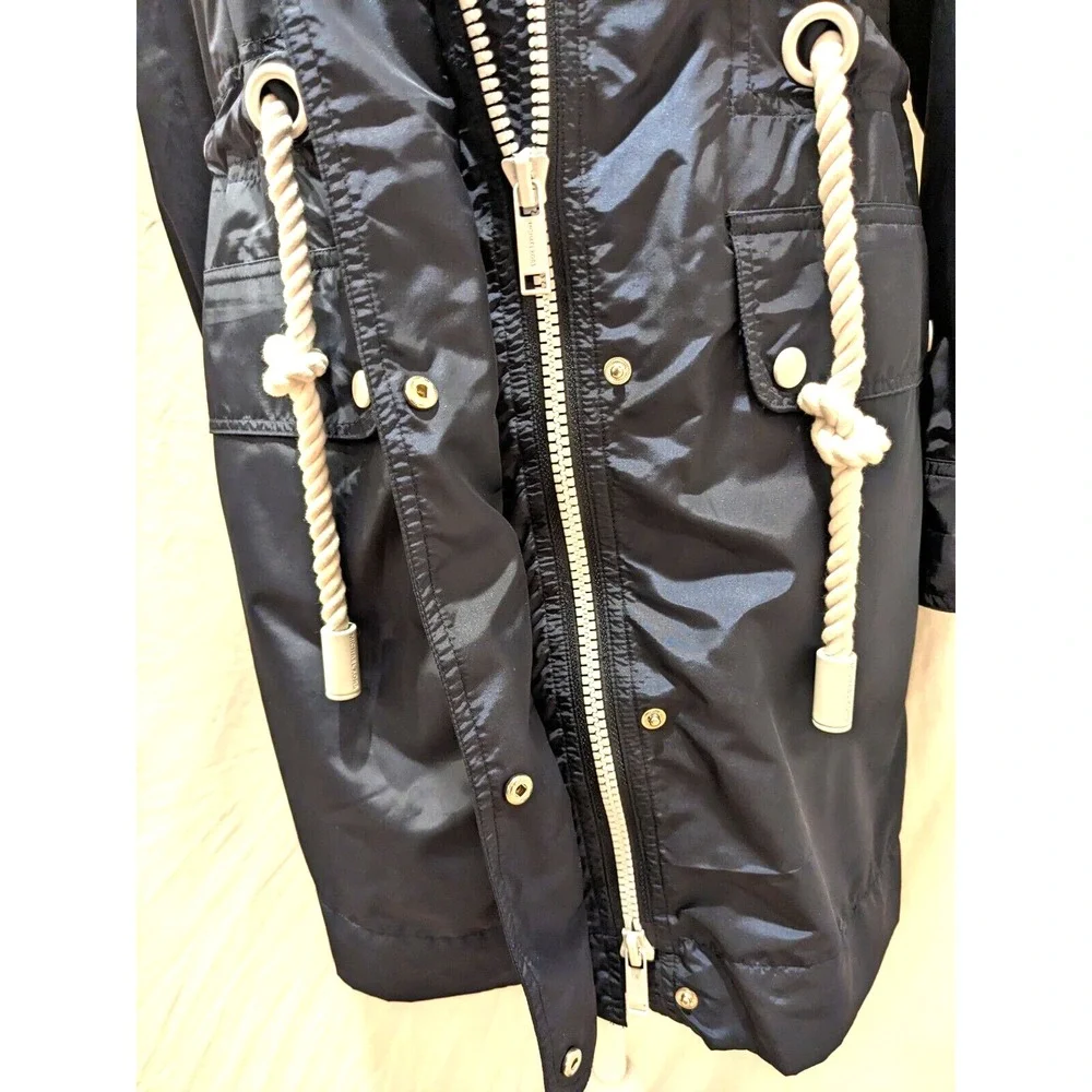 New Condition Michael Kors Womens Hooded Eco Anorak Jacket Dark Blue Size Sz:‎ S